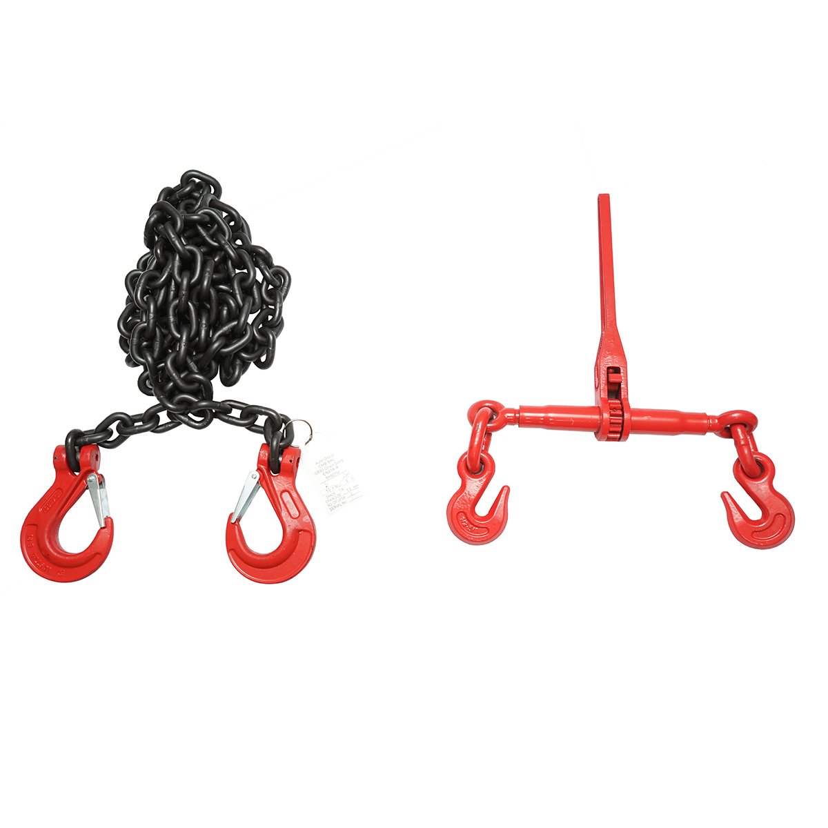 Lant ancorare pentru utilaje grele cu dispozitiv de tensionare pe clichet, greutate suportata 10T, lungime lant 4m, grosime zala fi 13mm